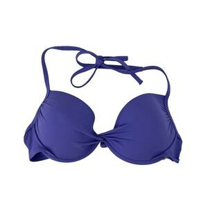 Victorias Secret Push Up Bikini Top Size 36B Purple Underwire Halter Swimwear